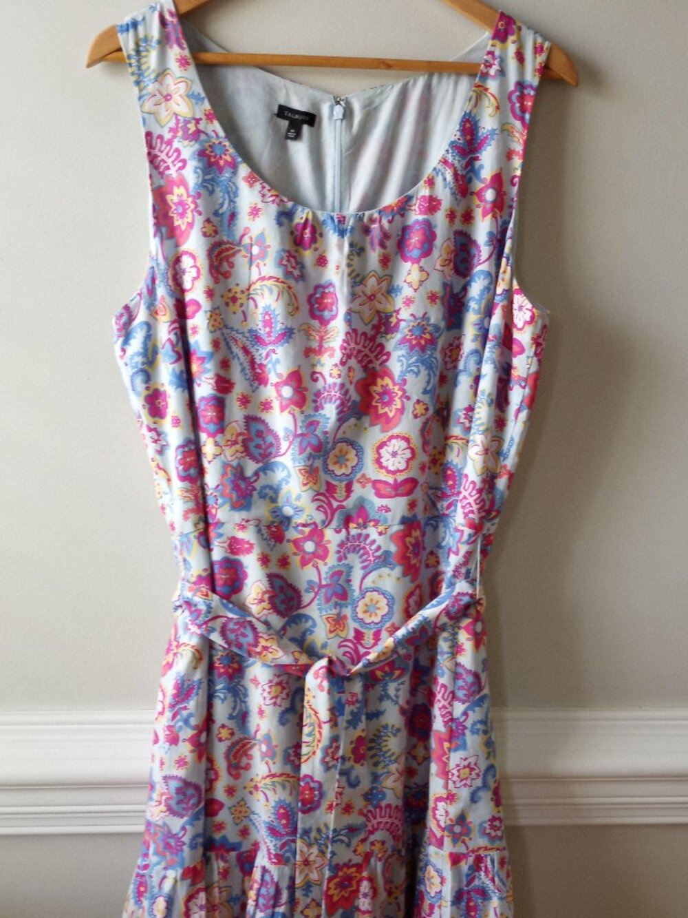 'Talbot's' Floral Maxi Dress Size 16 Lined 100% Cotton EUC